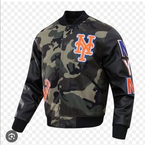 Brand new Mets Camo jacket, black leather sleeves new- sold out!